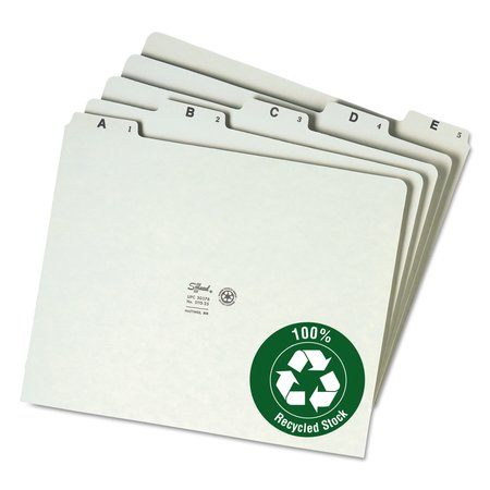 SMEAD Recycled Index Tab A-Z, Gray/Green, Pk25 50376